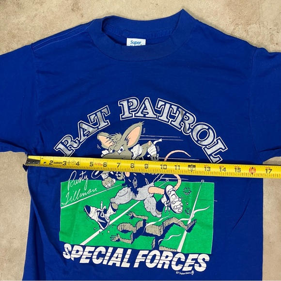 VTG 80s Seattle Seahawks Rusty Tillman T Shirt Tee Blue Tag Large (Fits Medium) - Picture 3 of 6